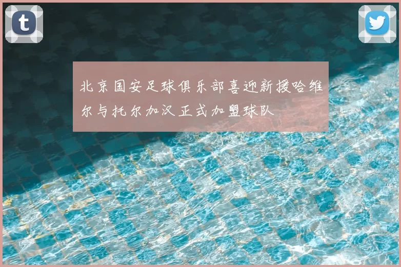 北京国安足球俱乐部喜迎新援哈维尔与托尔加汉正式加盟球队